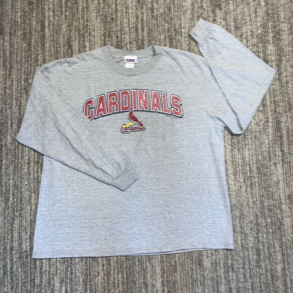 Vintage CSA MLB St. Louis Cardinals Grey Long Sleeve T-Shirt Men's Large - Picture 1 of 6